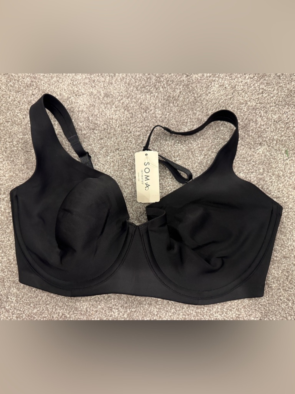 Soma Black Intimates Bra NWT 34DD Essentials Unlined Scoop Balconette - Picture 5 of 7